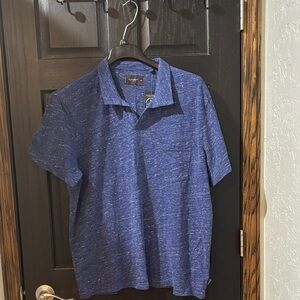 Lucky Brand Men's Heathered Navy Blue Polo